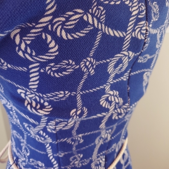 Talbots Medium Petites Nautical Rope Dress Blue Short sleeve Back zip - Picture 9 of 12